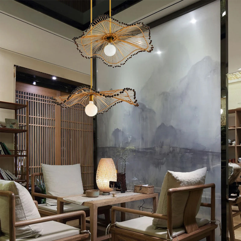 Handmade Rattan Pendant Light Art Chandeliers