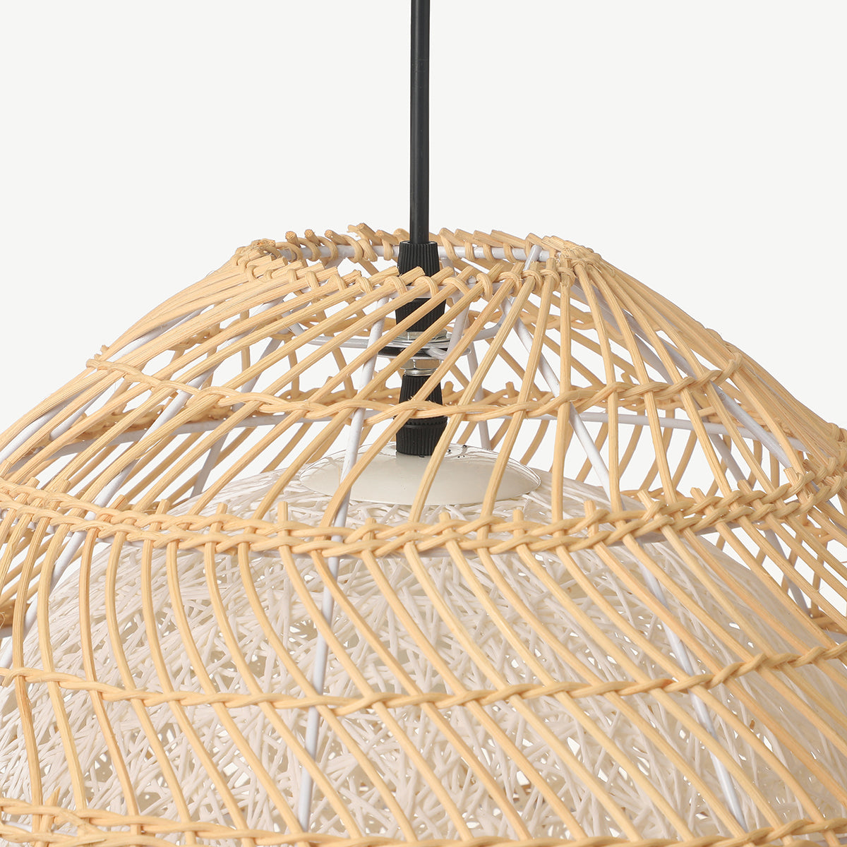 Simple Basket Rattan Wicker Pendant Light Lampshade