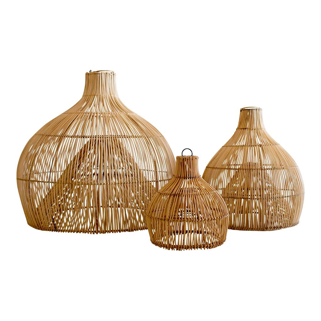 Boho Wicker Pendant Lighting Rattan Lampshade