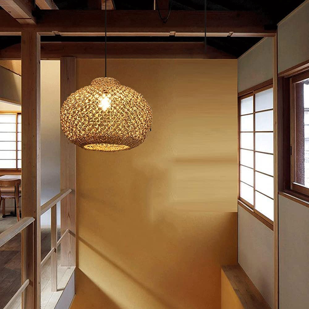 Natural Rattan Pastoral Style Pendant Light