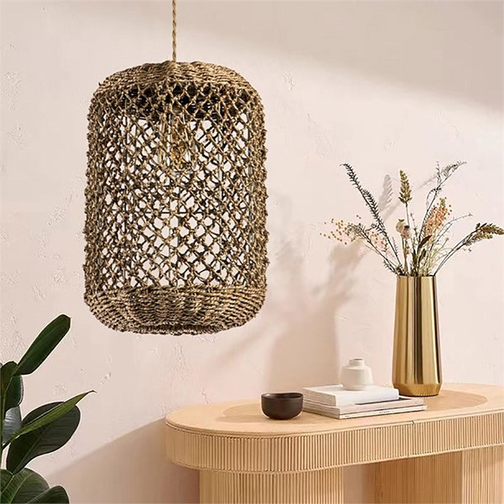 Natural Rattan Pastoral Style Pendant Light