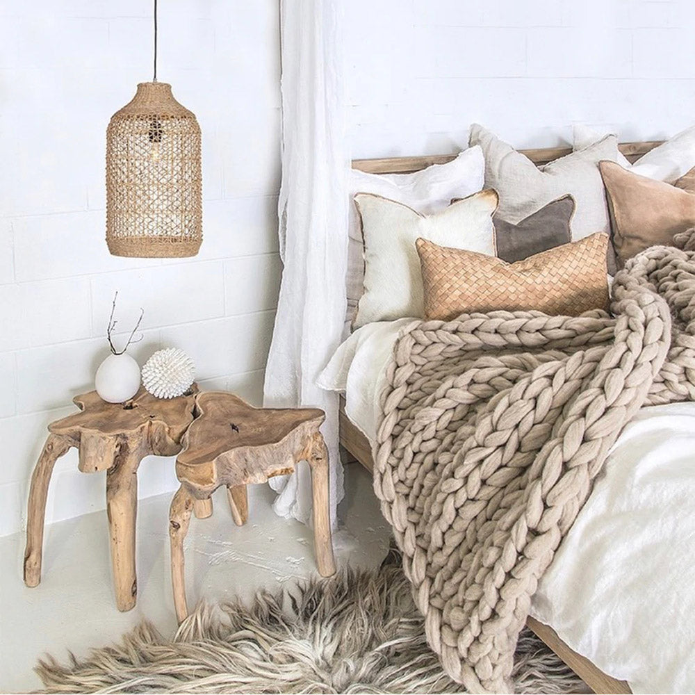 Natural Rattan Pastoral Style Pendant Light