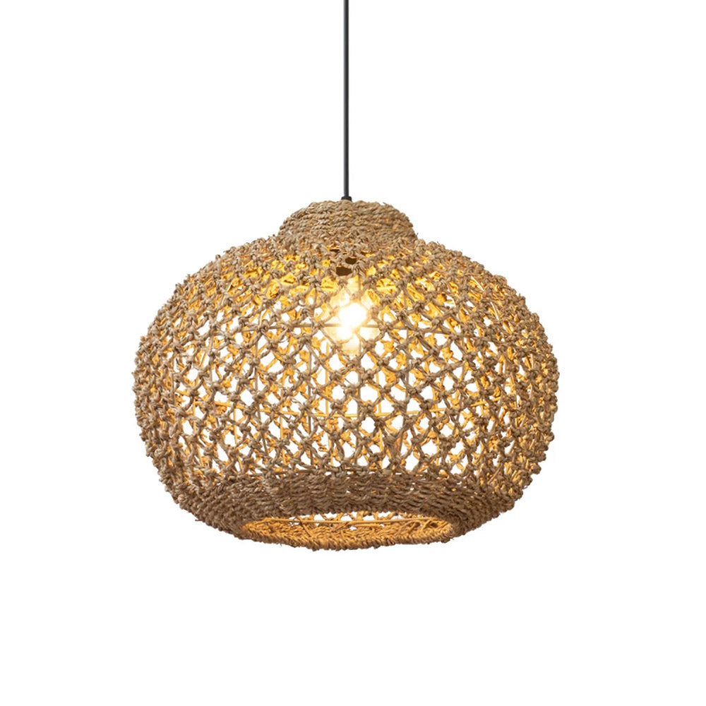 Natural Rattan Pastoral Style Pendant Light
