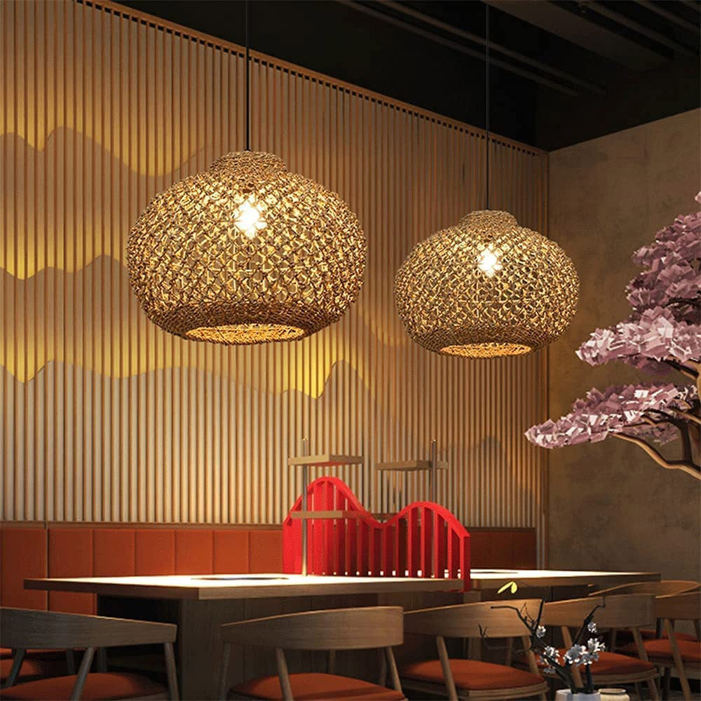 Natural Rattan Pastoral Style Pendant Light