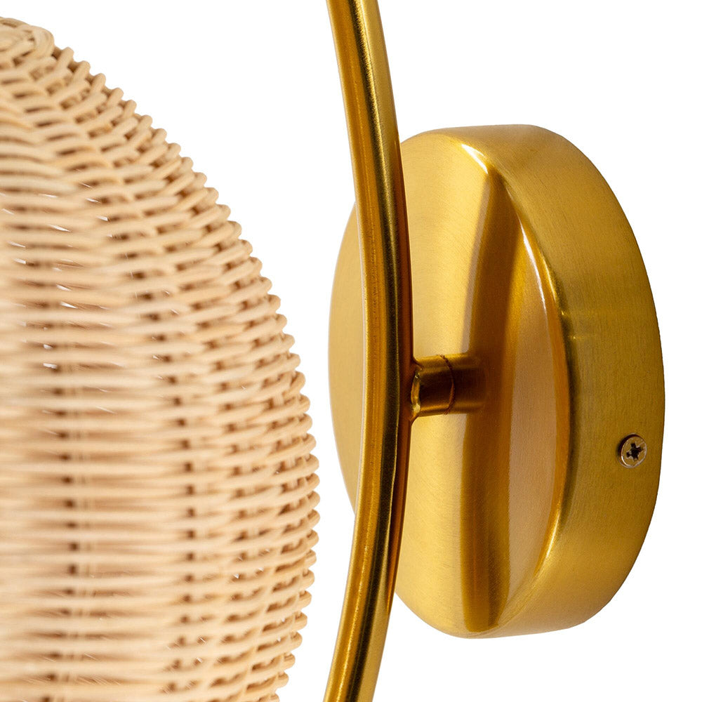 Rattan Lantern Shape Hanging Wall Sconce