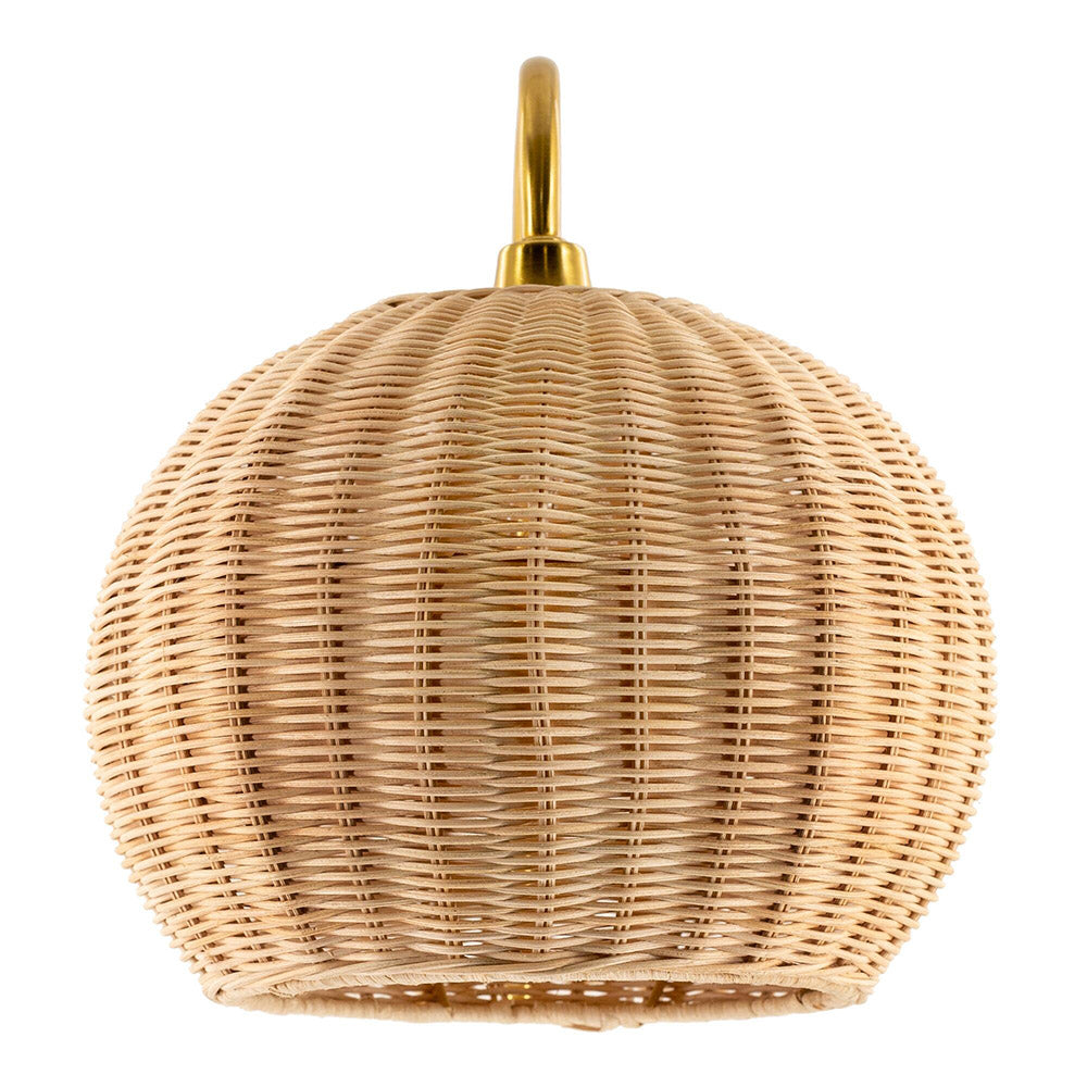 Rattan Lantern Shape Hanging Wall Sconce