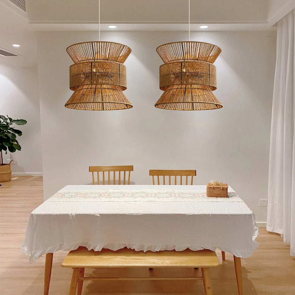 Rustic Hemp Rope Pendant Light