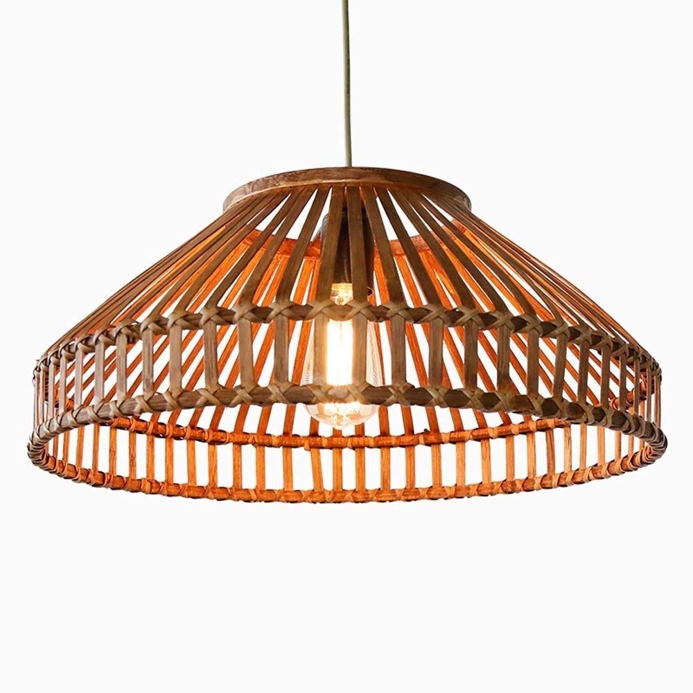 Country Retro Restaurant Chandelier Industrial Bamboo Braided Lantern