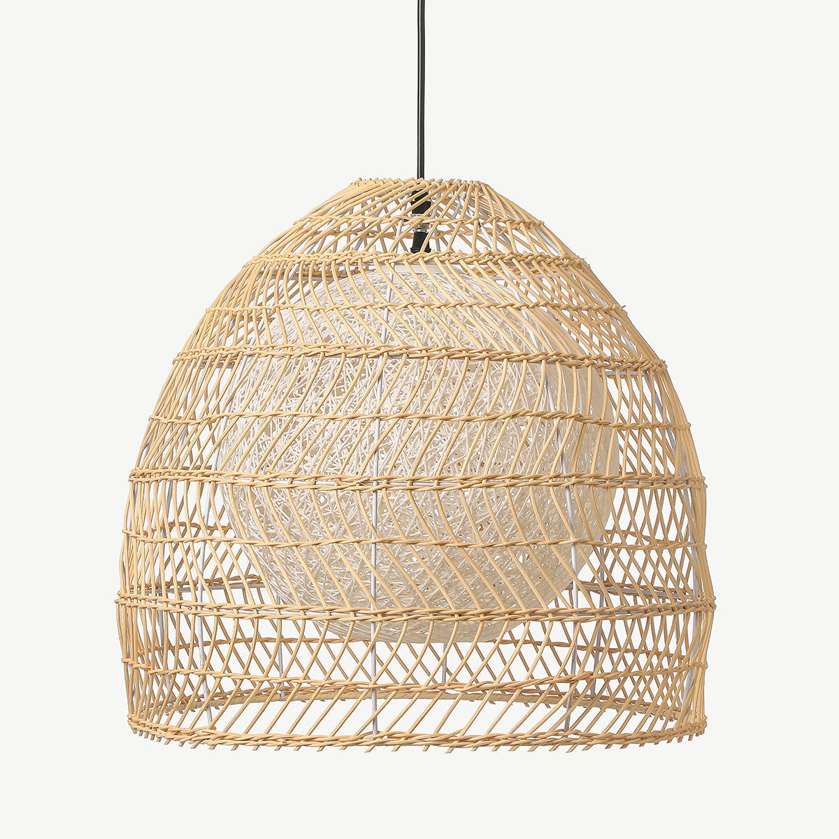 Simple Basket Rattan Wicker Pendant Light Lampshade