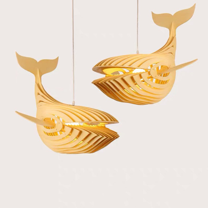 Solid Wood Whale Lamp Shade
