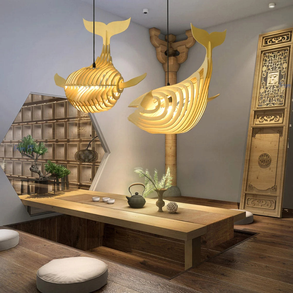 Solid Wood Whale Lamp Shade