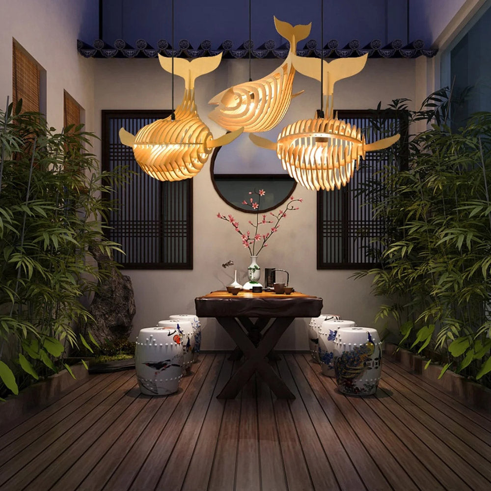 Solid Wood Whale Lamp Shade
