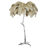 Load image into Gallery viewer, Luxury Ostrich Feather Brass Floor Lamp