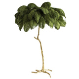 Load image into Gallery viewer, Luxury Ostrich Feather Brass Floor Lamp