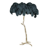 Load image into Gallery viewer, Luxury Ostrich Feather Brass Floor Lamp