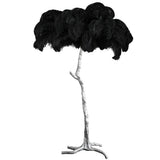 Load image into Gallery viewer, Luxury Ostrich Feather Brass Floor Lamp