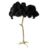 Load image into Gallery viewer, Luxury Ostrich Feather Brass Floor Lamp