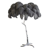 Load image into Gallery viewer, Luxury Ostrich Feather Brass Floor Lamp