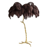 Load image into Gallery viewer, Luxury Ostrich Feather Brass Floor Lamp