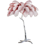 Load image into Gallery viewer, Luxury Ostrich Feather Brass Floor Lamp