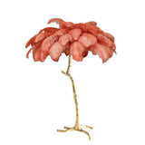 Load image into Gallery viewer, Luxury Ostrich Feather Brass Floor Lamp