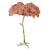 Load image into Gallery viewer, Luxury Ostrich Feather Brass Floor Lamp