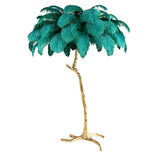 Load image into Gallery viewer, Luxury Ostrich Feather Brass Floor Lamp