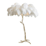 Load image into Gallery viewer, Luxury Ostrich Feather Brass Floor Lamp
