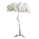 Load image into Gallery viewer, Luxury Ostrich Feather Brass Floor Lamp