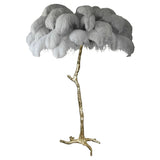 Load image into Gallery viewer, Luxury Ostrich Feather Brass Floor Lamp