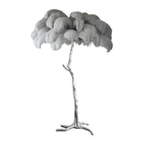 Load image into Gallery viewer, Luxury Ostrich Feather Brass Floor Lamp