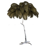 Load image into Gallery viewer, Luxury Ostrich Feather Brass Floor Lamp