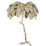 Load image into Gallery viewer, Luxury Ostrich Feather Brass Floor Lamp