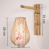 Load image into Gallery viewer, Bamboo Wicker Rattan Lantern Shade Wall Lamp Rustic Country Sconce