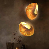 Load image into Gallery viewer, Shell Plug In Wall Sconce Wood Lampshade Art Sconce Light