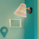 Load image into Gallery viewer, Rattan Wall Lamp Plug In Wall Lights Wicker Lampshade
