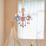 Load image into Gallery viewer, Macaron Crystal Chandelier European Candle Pendant Light Cartoon Princess Room