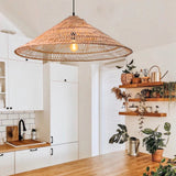 Load image into Gallery viewer, Rustic Pendant Light Umbrella Wicker Lampshade
