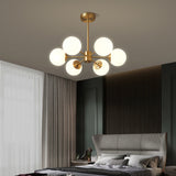 Load image into Gallery viewer, 6-light Sputnik Chandelier Golden Molecular Shaped Brass Ceilight Light