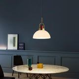 Load image into Gallery viewer, Modern Design Hanging Lamp White Glass Shade Pendant Light with Wooden Top