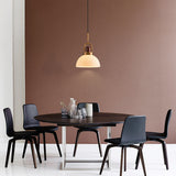 Load image into Gallery viewer, Modern Design Hanging Lamp White Glass Shade Pendant Light with Wooden Top