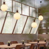 Load image into Gallery viewer, Modern Design Hanging Lamp White Glass Shade Pendant Light with Wooden Top