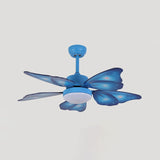 Load image into Gallery viewer, LED Acrylic Ceiling Fans Kids Pink/Blue 5 Butterfly Wing Blades Bedroom 42&quot; Wide