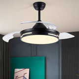 Load image into Gallery viewer, Drum Interior LED Ceiling Fan Fixture in Black / White