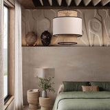 Load image into Gallery viewer, Linen Lampshade Rattan Weaving Pendant Lights