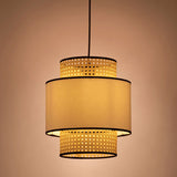 Load image into Gallery viewer, Linen Lampshade Rattan Weaving Pendant Lights
