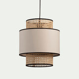 Load image into Gallery viewer, Linen Lampshade Rattan Weaving Pendant Lights