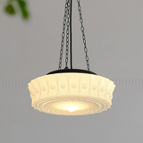 Load image into Gallery viewer, White Glass Vintage Round Pendant Light