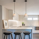 Load image into Gallery viewer, Black White Grey Pendant Light Cone Ceiling Lamp