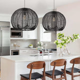 Load image into Gallery viewer, Japanese Rattan Chandelier Light Woven Pendant Light Shade